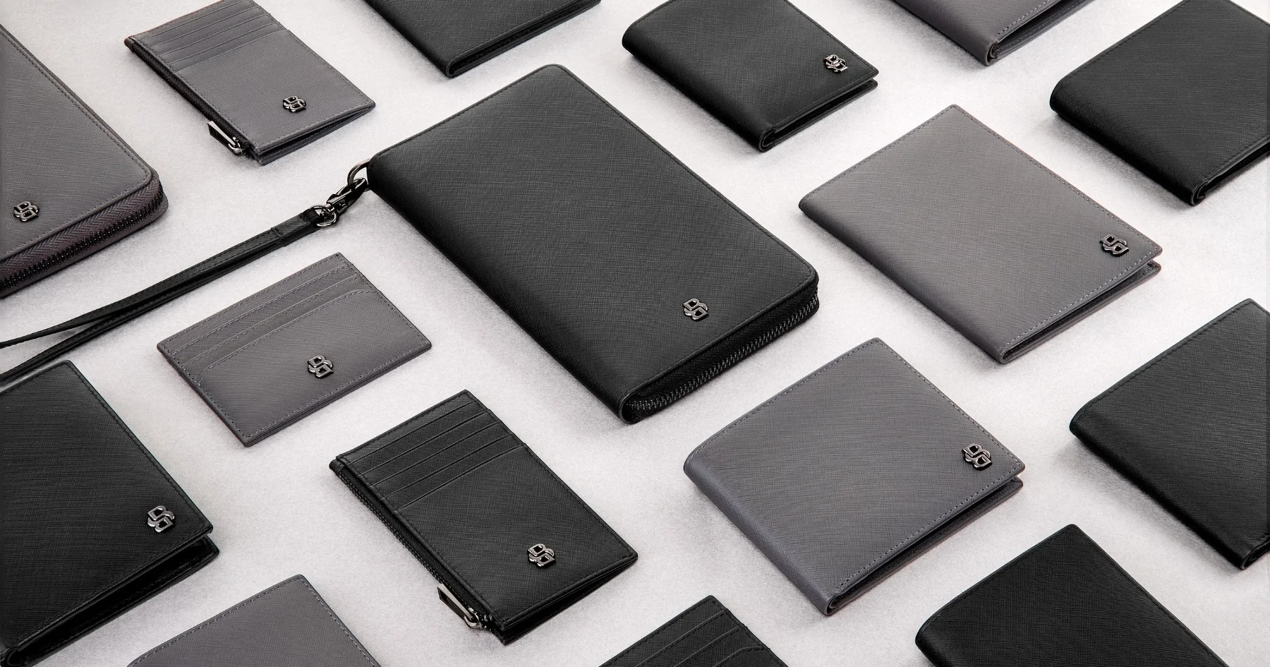 Hugo Boss leather goods arranged as a collection