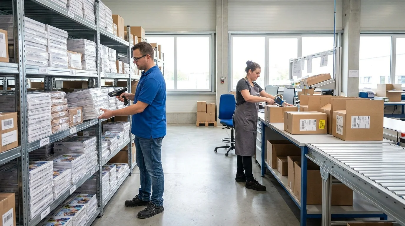 Stock being picked and packed for call-off distribution at Cyan Group.