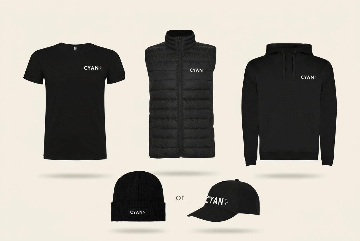 Team Printed Pack: branded garments included in the workwear offer.
