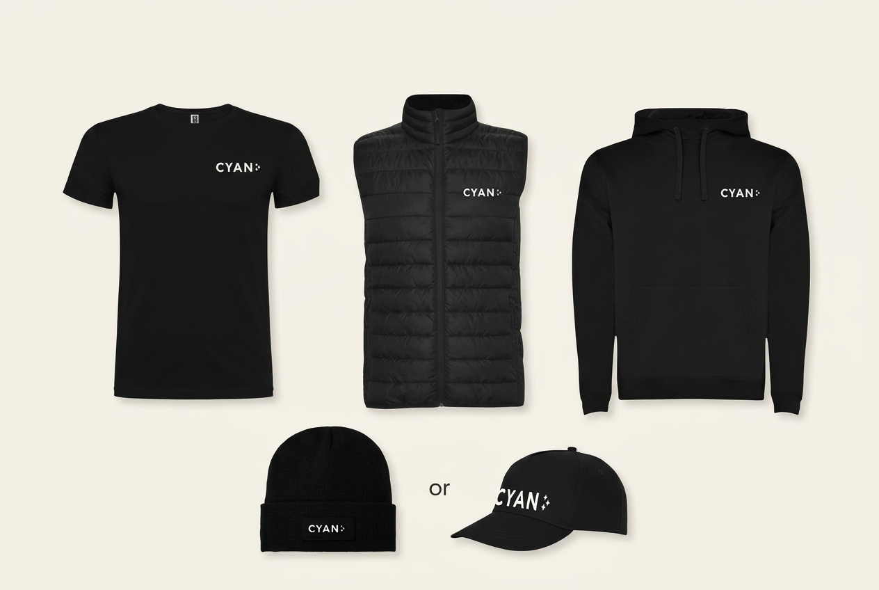 Team Embroidered Pack: branded garments included in the workwear offer.