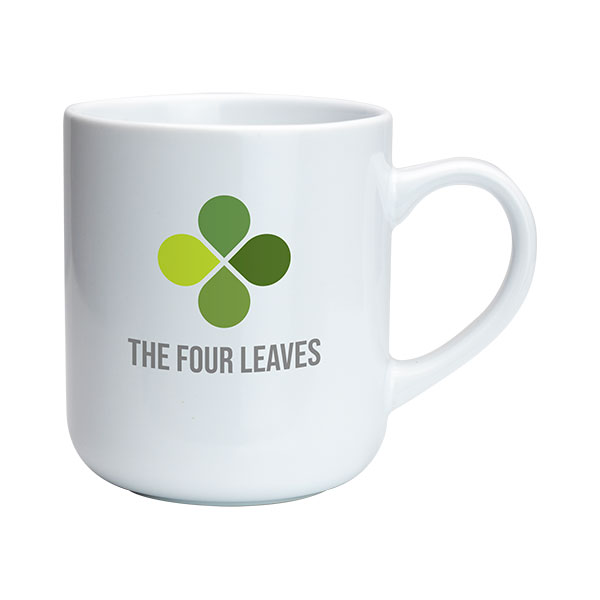 Clover Earthenware Mug – White