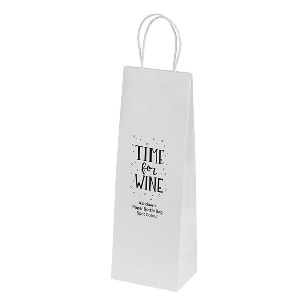 Ashdown Bottle White Kraft Paper Gift Bag – Spot Colour