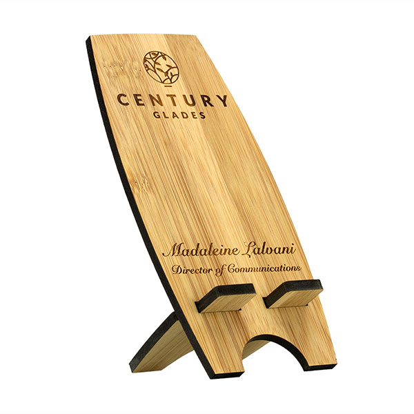 Moso Bamboo Mobile Phone Stand – Engraved