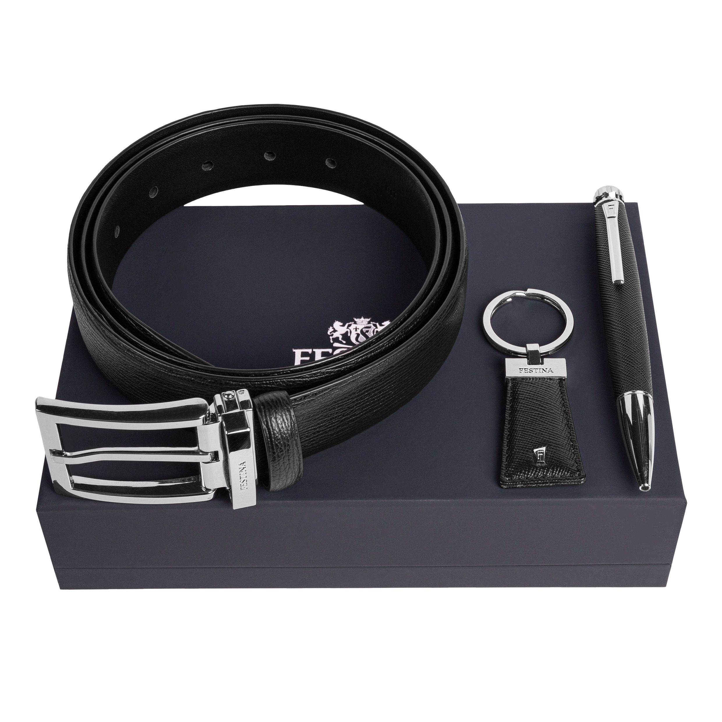 Festina Set Festina Black (ballpoint pen, key ring & belt)