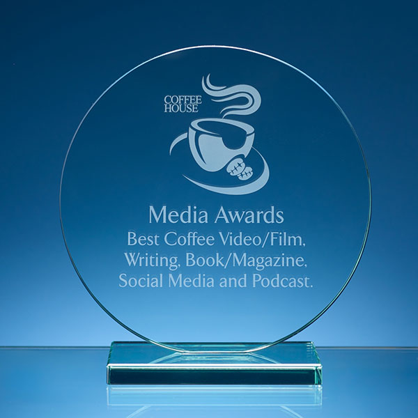 Jade Glass Circle Award – Engraved