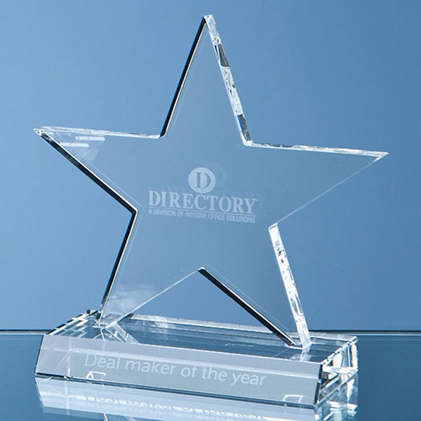 13cm Optical Crystal 5 Pointed Star Award
