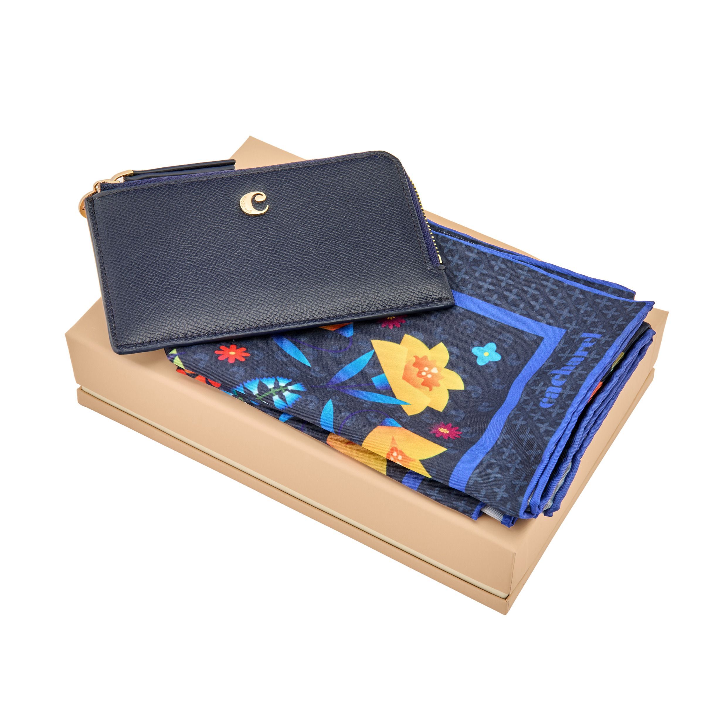 Cacharel Set Cacharel Navy (card holder & scarf)