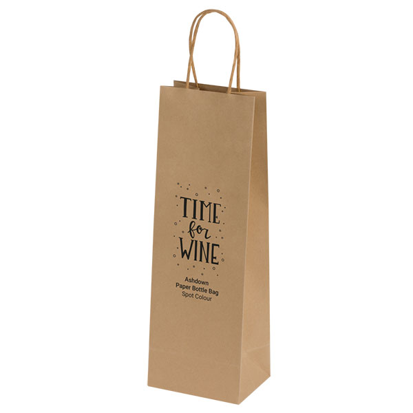 Ashdown Bottle Natural Kraft Paper Gift Bag – Spot Colour
