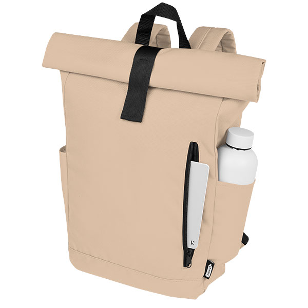 Byron Recycled Roll Top Backpack – Spot Colour