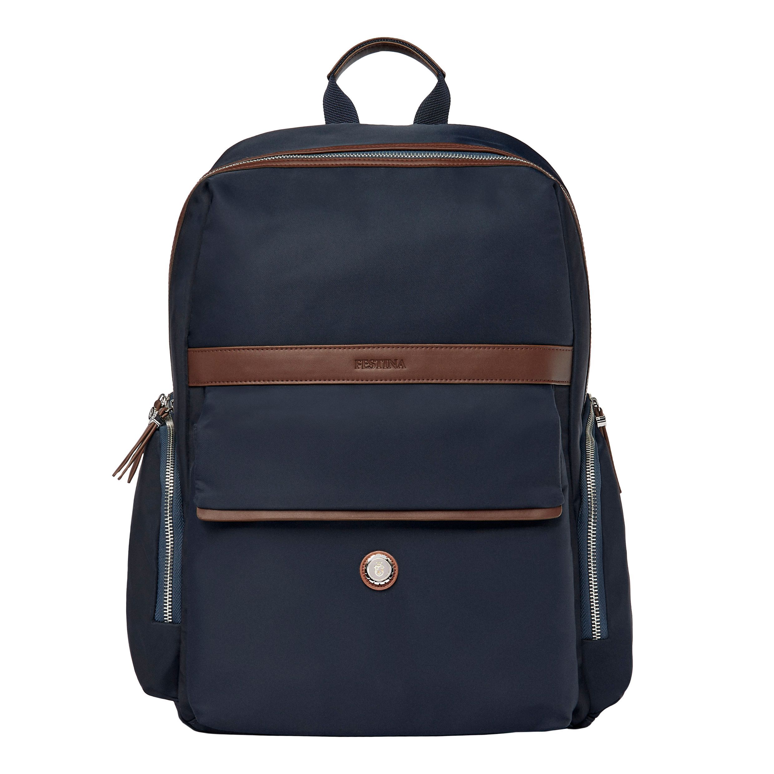 Festina Backpack Button Navy & Brown