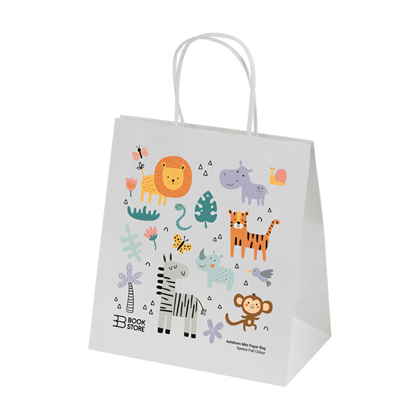 Ashdown Mini White Kraft Paper Gift Bag – Full Colour