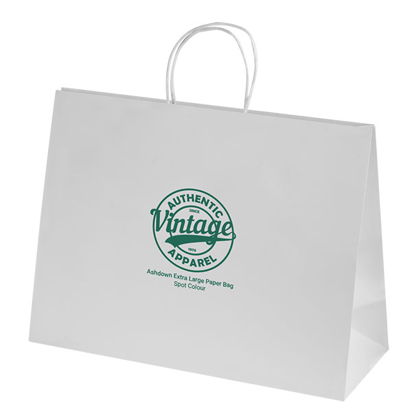 Ashdown XL White Kraft Paper Gift Bag – Spot Colour