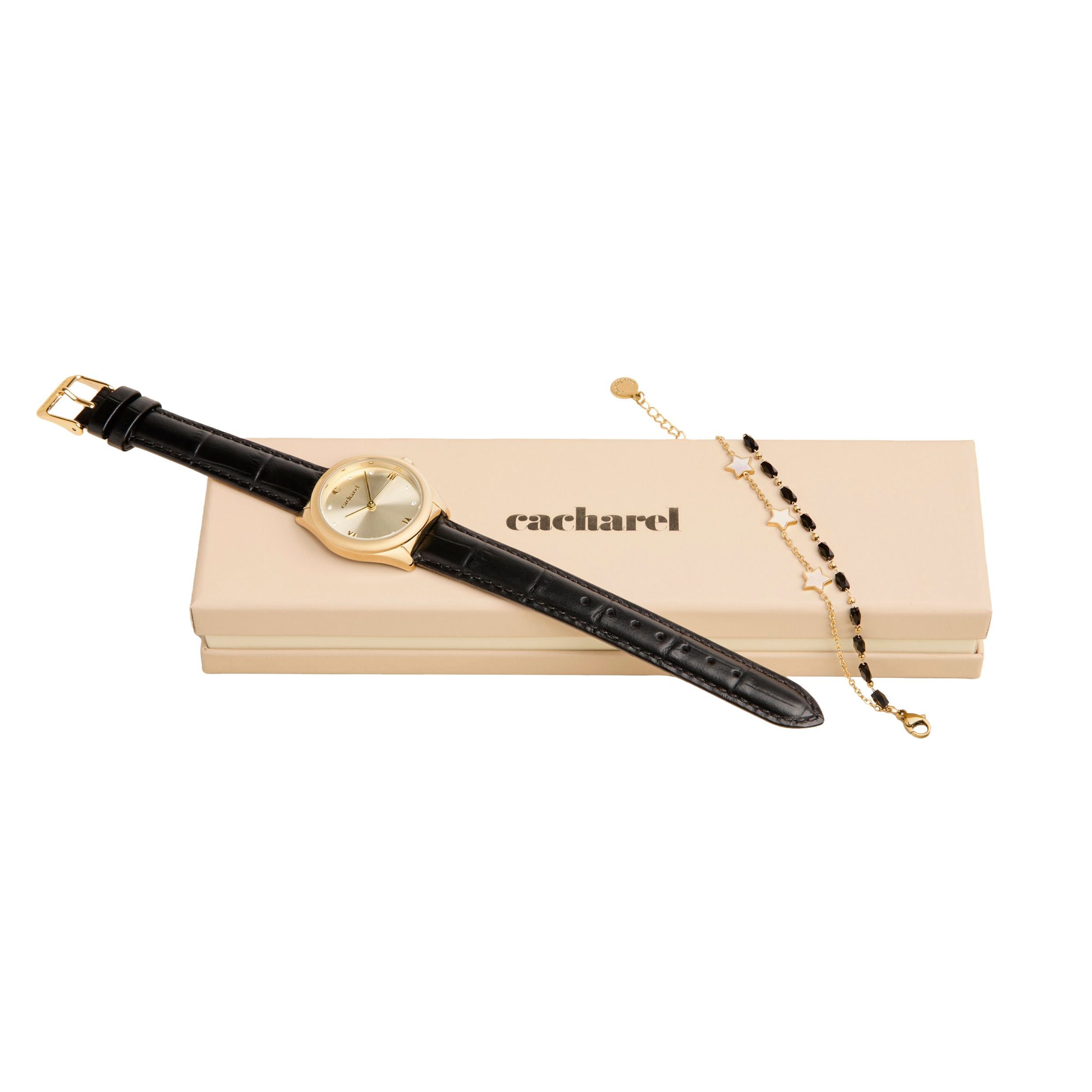 Cacharel Set Cacharel Black (watch & bracelet)