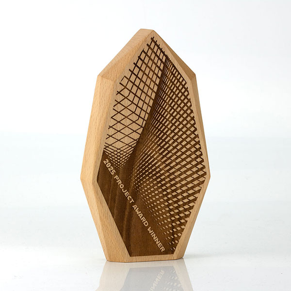 Solid Beech Faceted Award