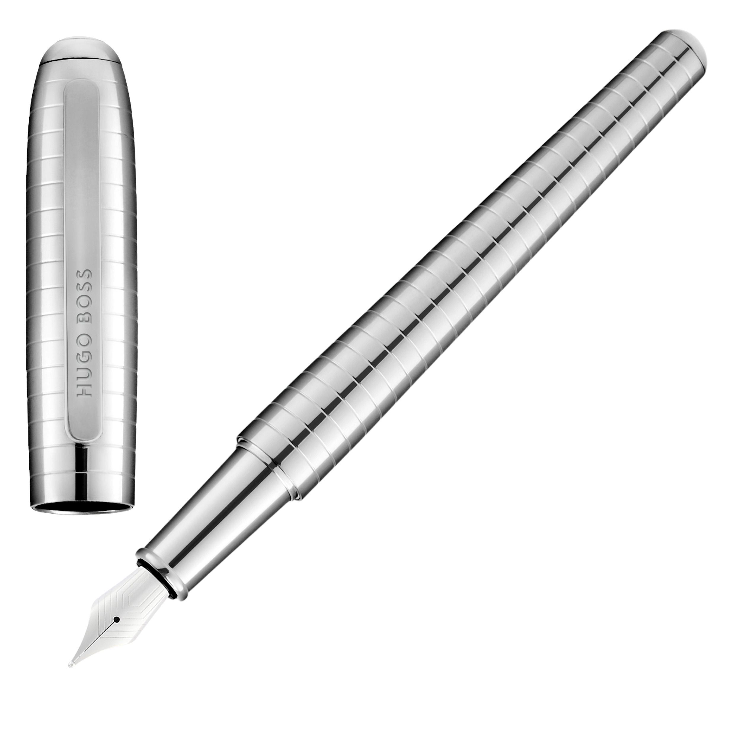 Hugo Boss Fountain pen Contour Soft Bauhaus Chrome