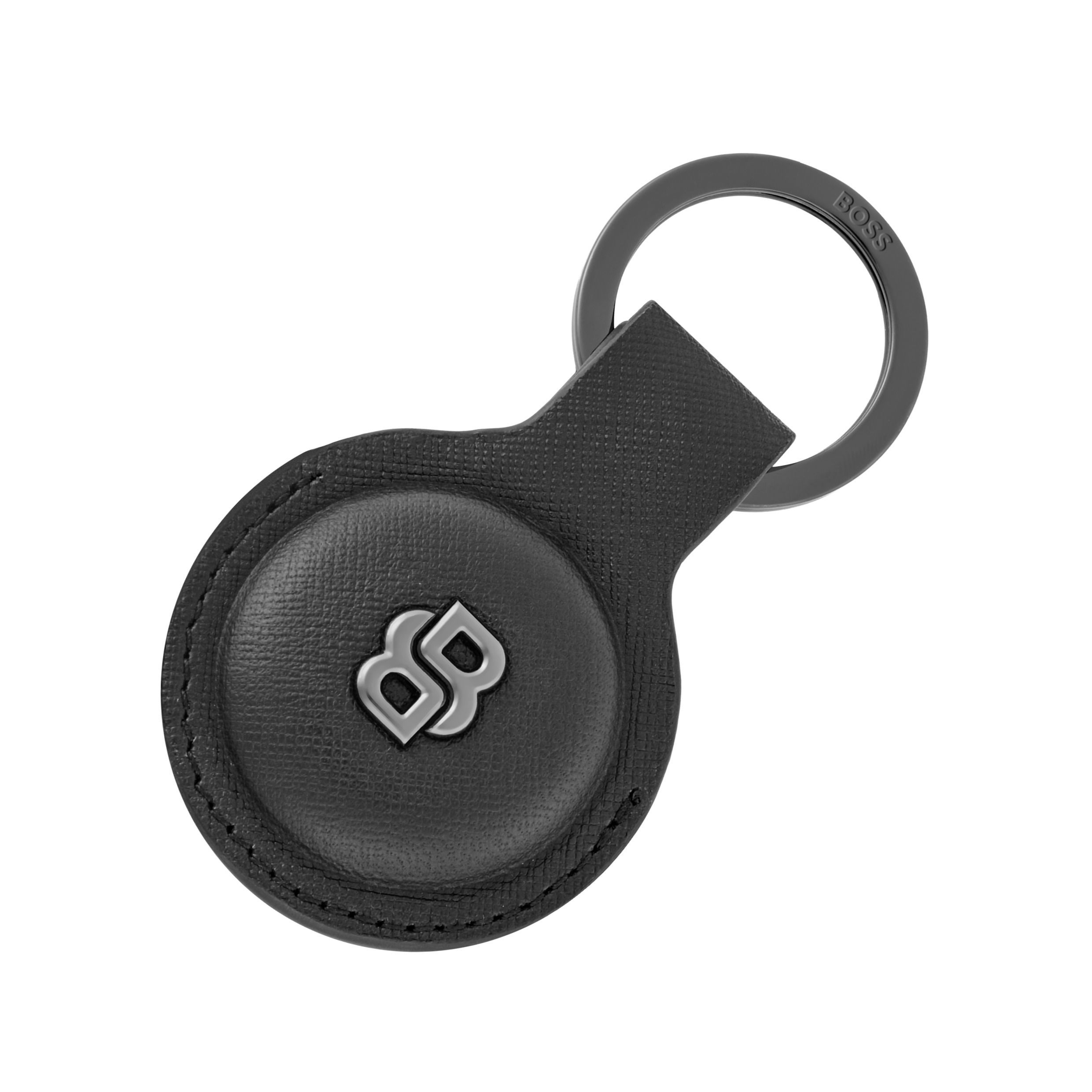 Hugo Boss Key ring with AirTag holder Double B Saffiano Black