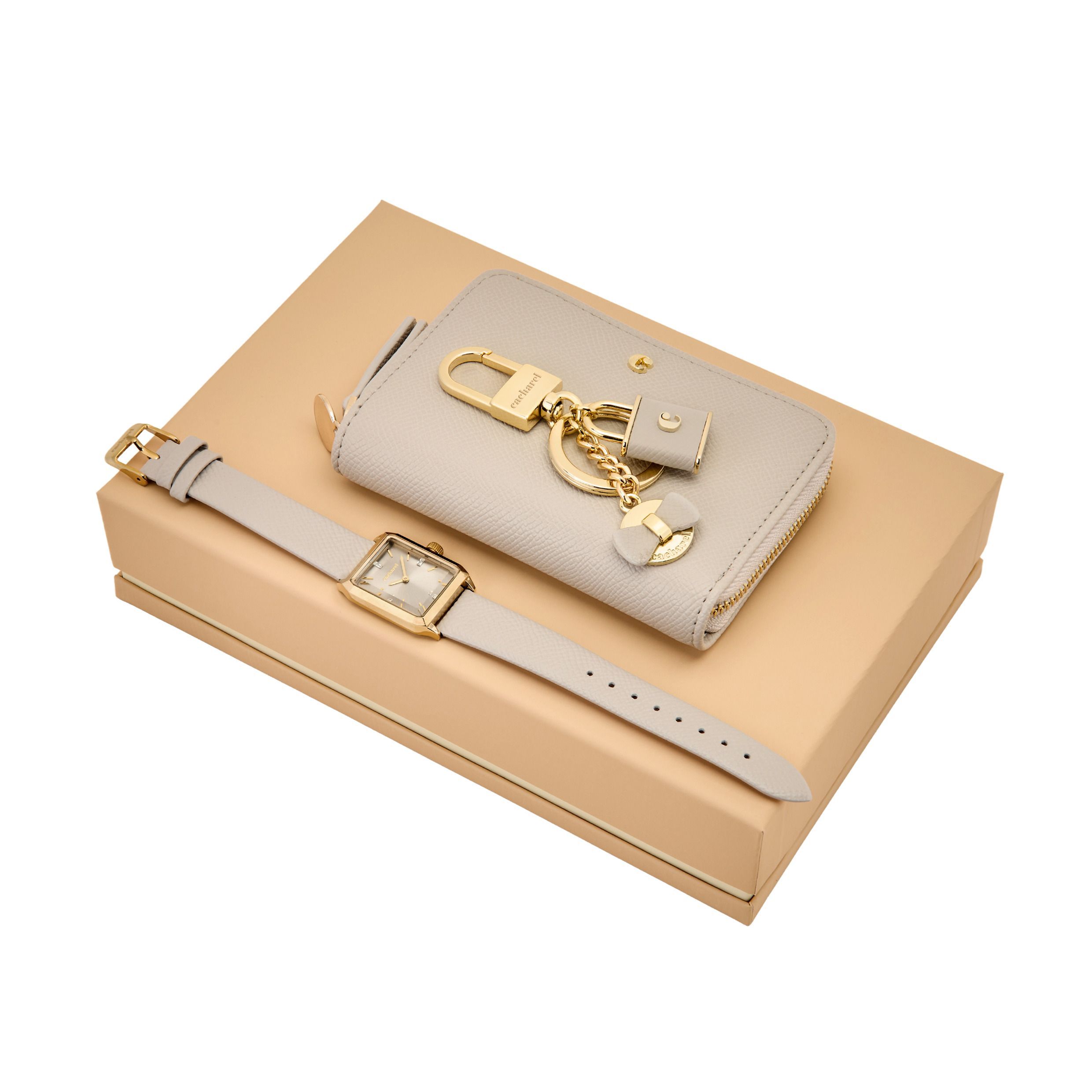 Cacharel Set Séraphine Light Grey (key ring, zip purse & watch)