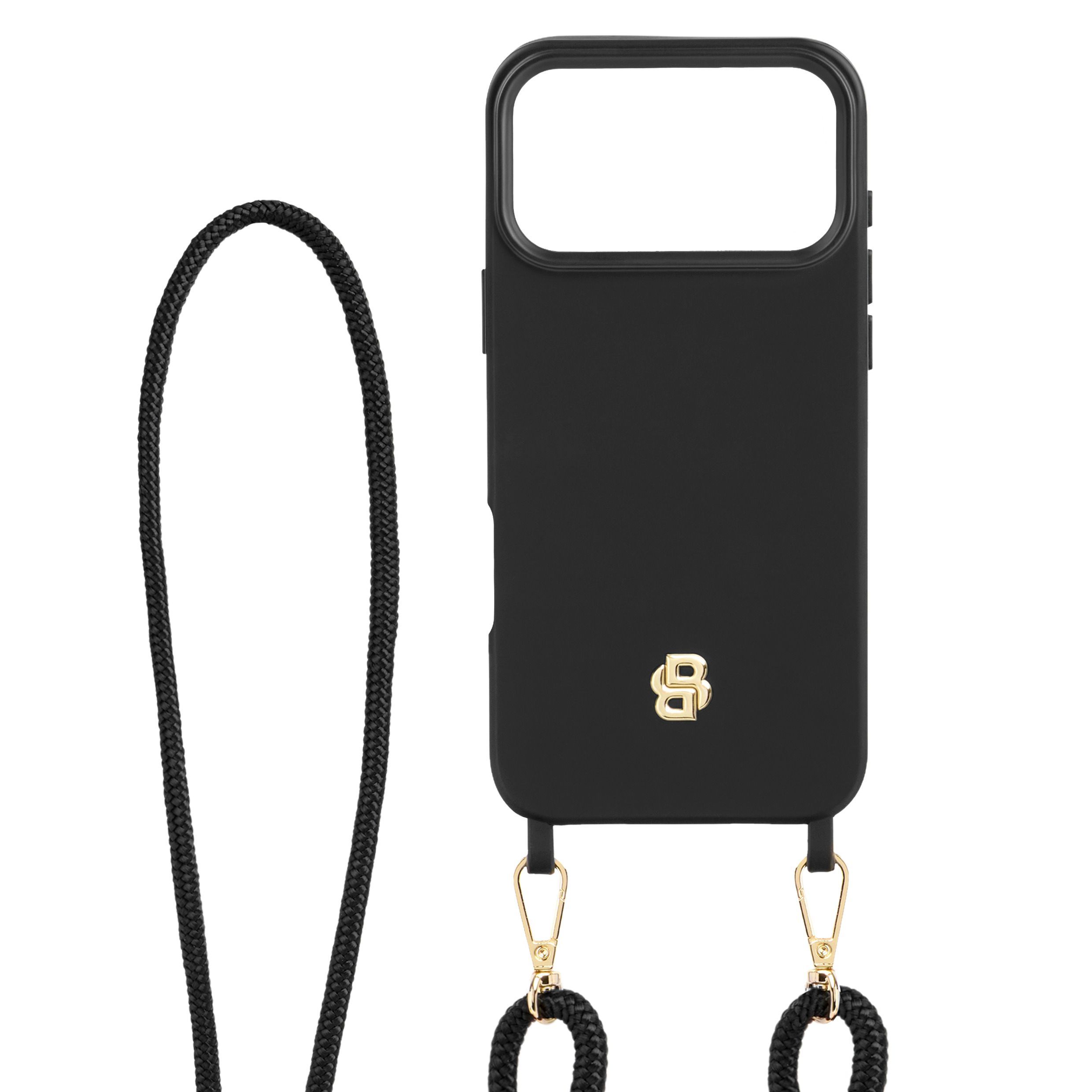 Hugo Boss Case for iPhone 17 Pro Max Double B Black & Gold