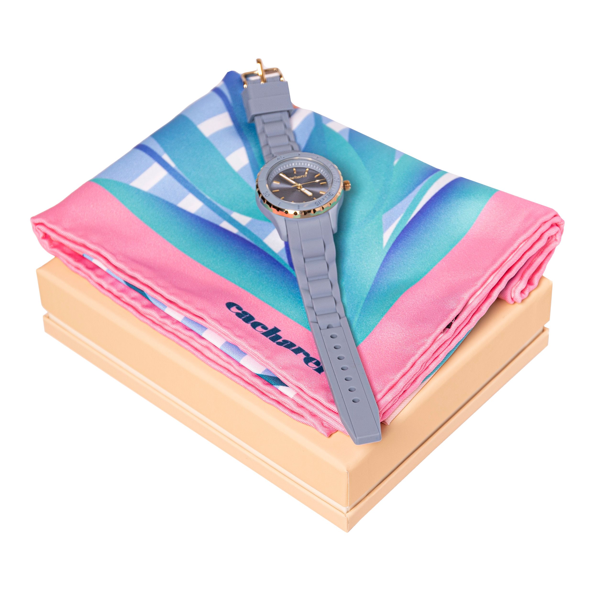 Cacharel Set Cacharel Light Blue (watch & scarf)