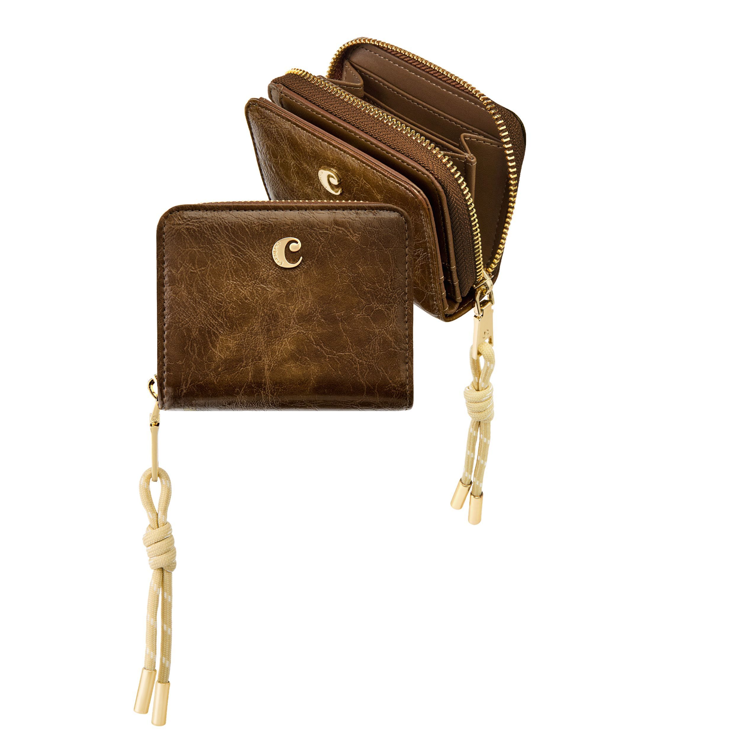 Cacharel Card wallet with flap Philomène Camel