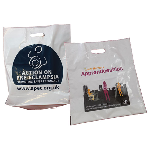 Patch Handle White Carrier Bag