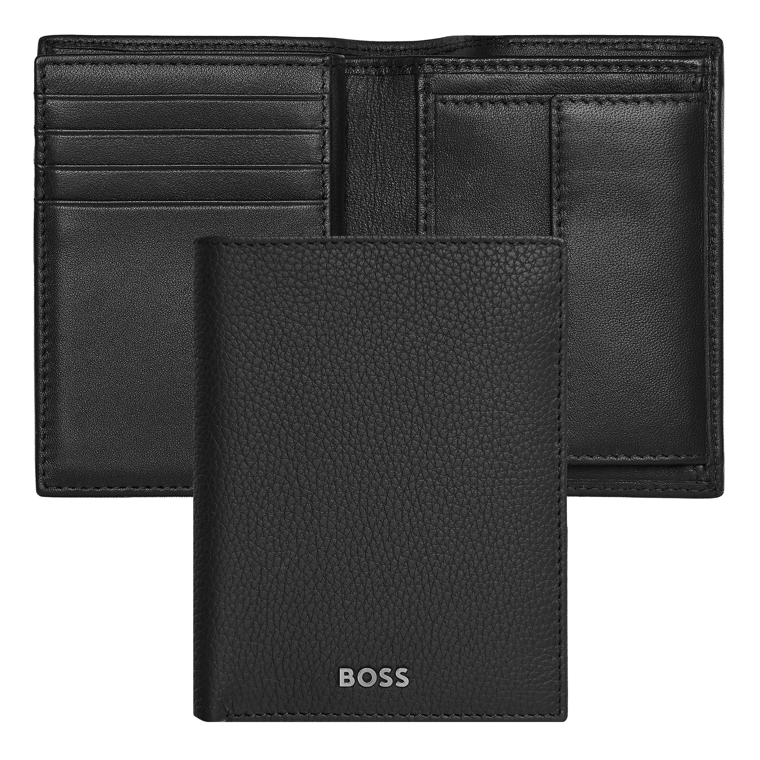 Hugo Boss Card holder with flap and money pocket Classic Grained Black