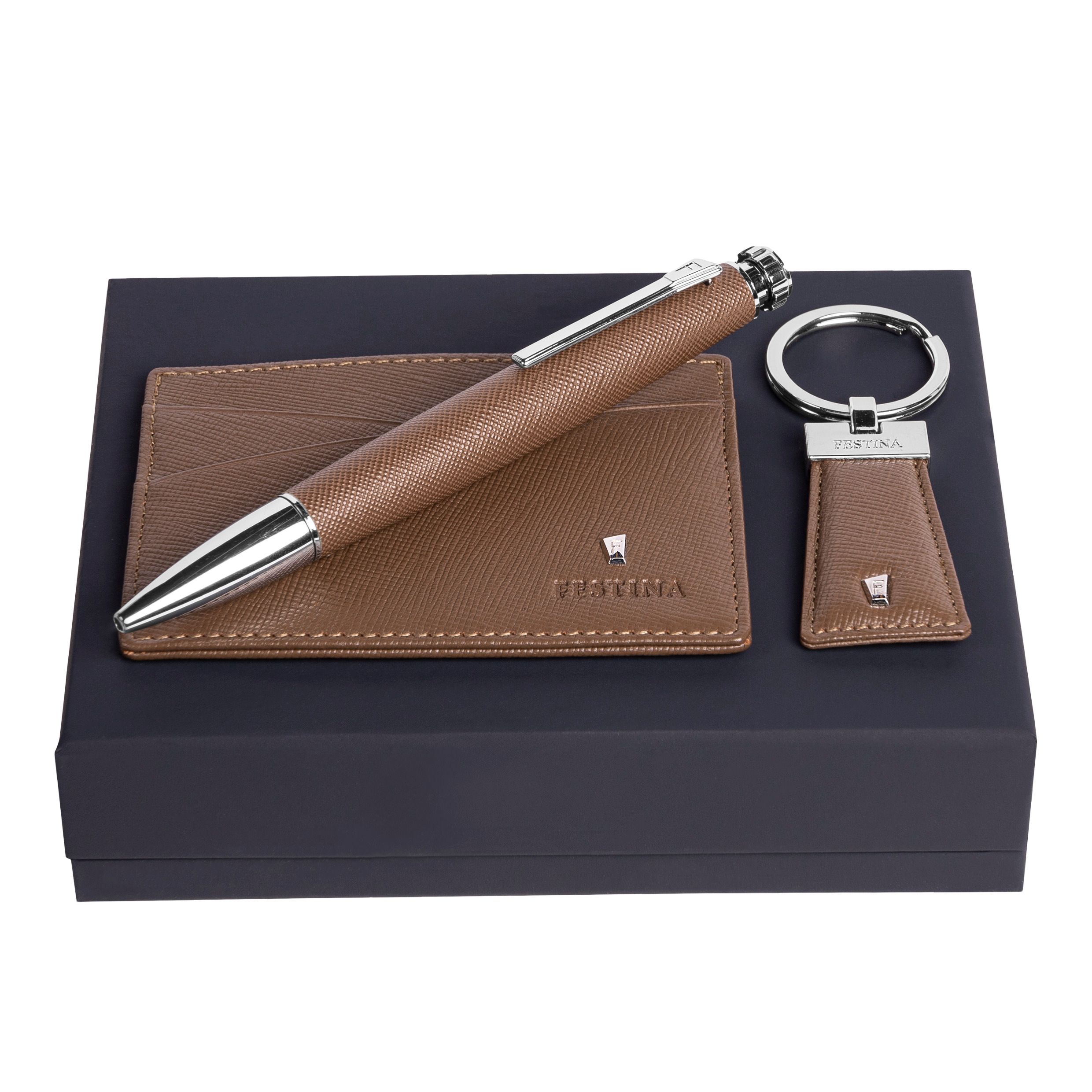 Set Chronobike Camel (ballpoint pen, key ring & card holder)